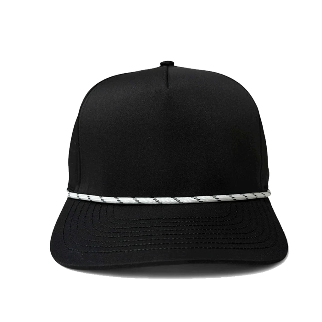 Black with White Rope Hydro Series - Performance 5-Panel Hat