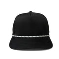 Black with White Rope Hydro Series - Performance 5-Panel Hat