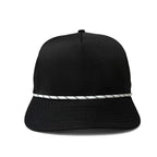 Black with White Rope Hydro Series - Performance 5-Panel Hat