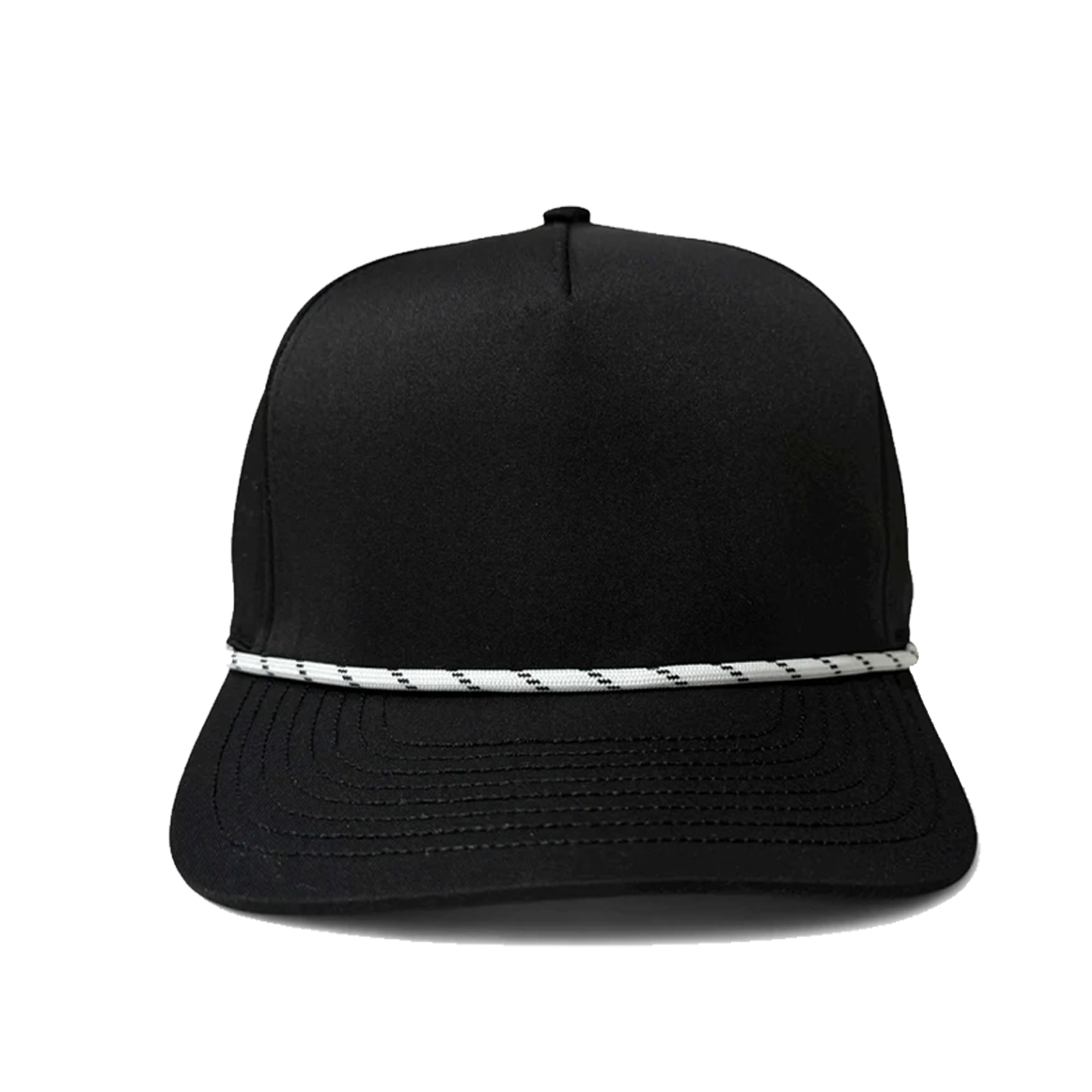 Black with White Rope Hydro Series - Performance 5-Panel Hat