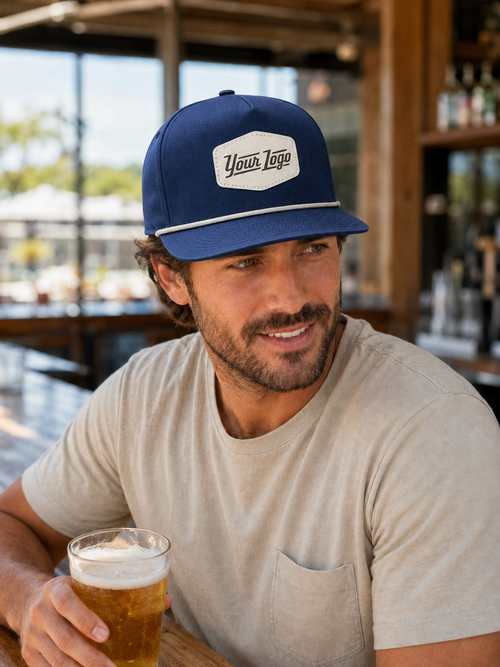 Multiple Colors TEST TEST Hydro Series - Navy with White Rope - Performance 5-Panel Hat - CUSTOM (Copy) (Copy)