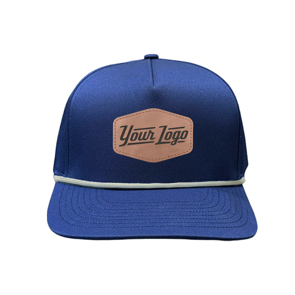 Hydro Series - Navy with White Rope - Performance 5-Panel Hat - CUSTOM