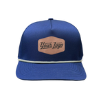 Hydro Series - Navy with White Rope - Performance 5-Panel Hat - CUSTOM