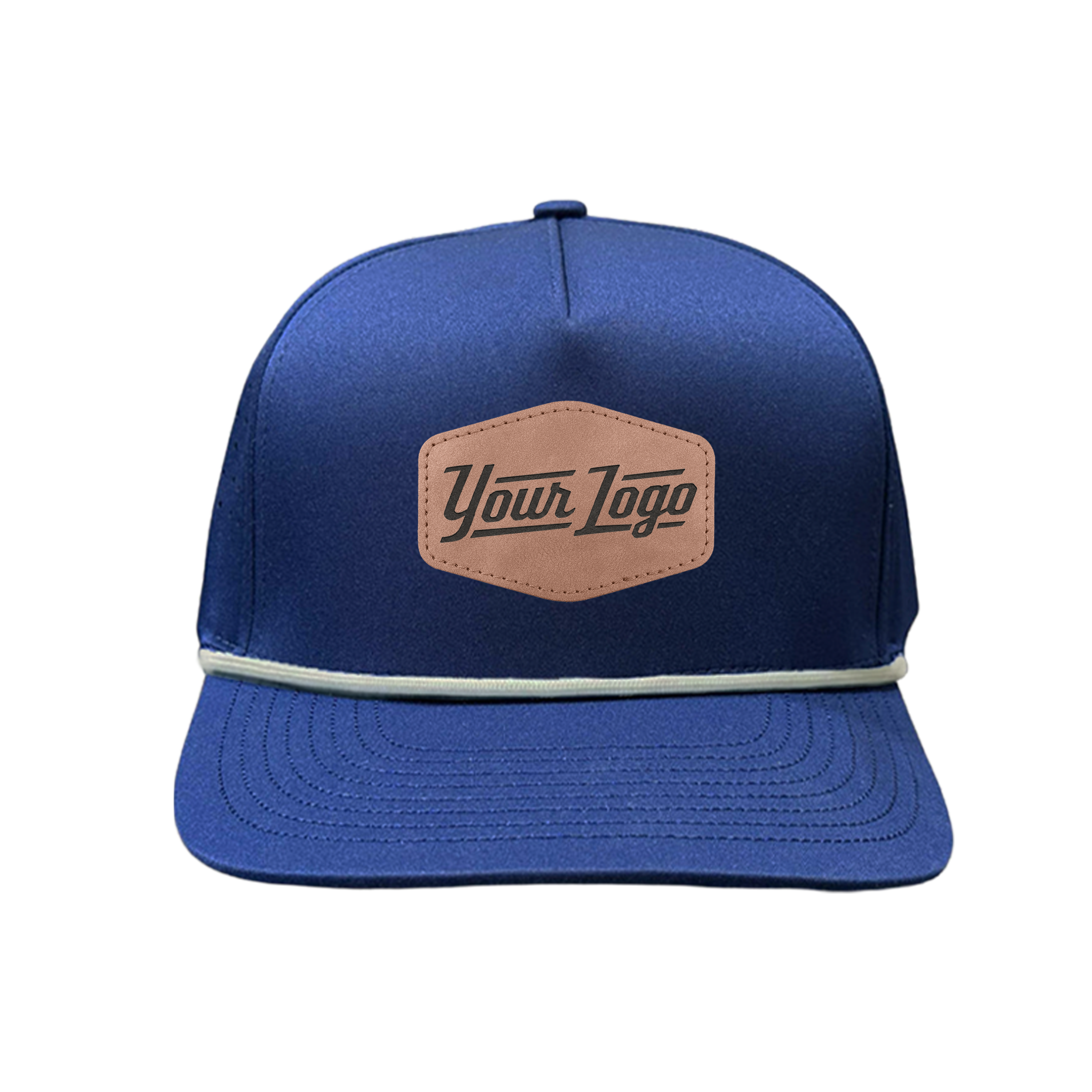Hydro Series - Navy with White Rope - Performance 5-Panel Hat - CUSTOM