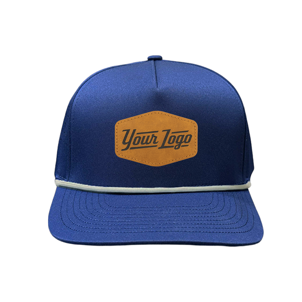Hydro Series - Navy with White Rope - Performance 5-Panel Hat - CUSTOM