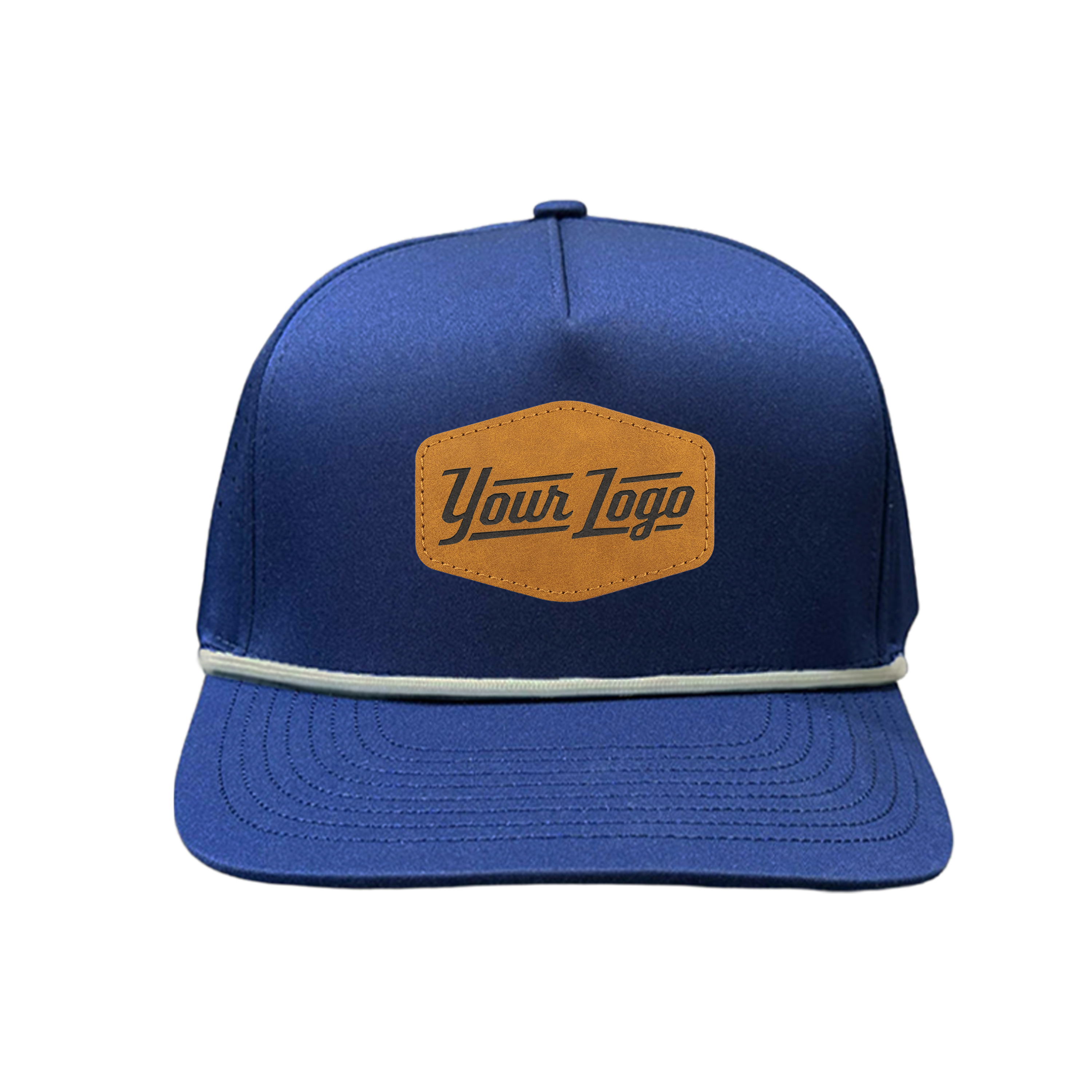 Hydro Series - Navy with White Rope - Performance 5-Panel Hat - CUSTOM