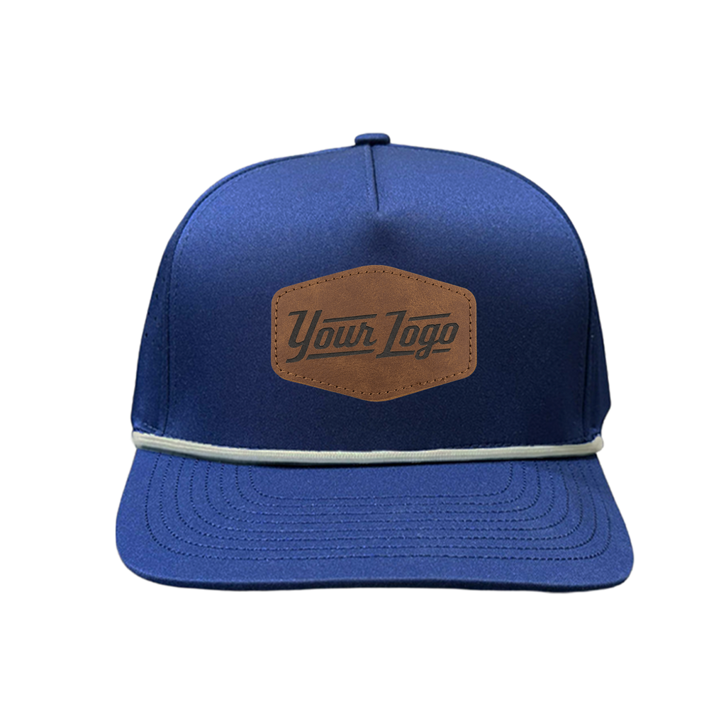 Hydro Series - Navy with White Rope - Performance 5-Panel Hat - CUSTOM