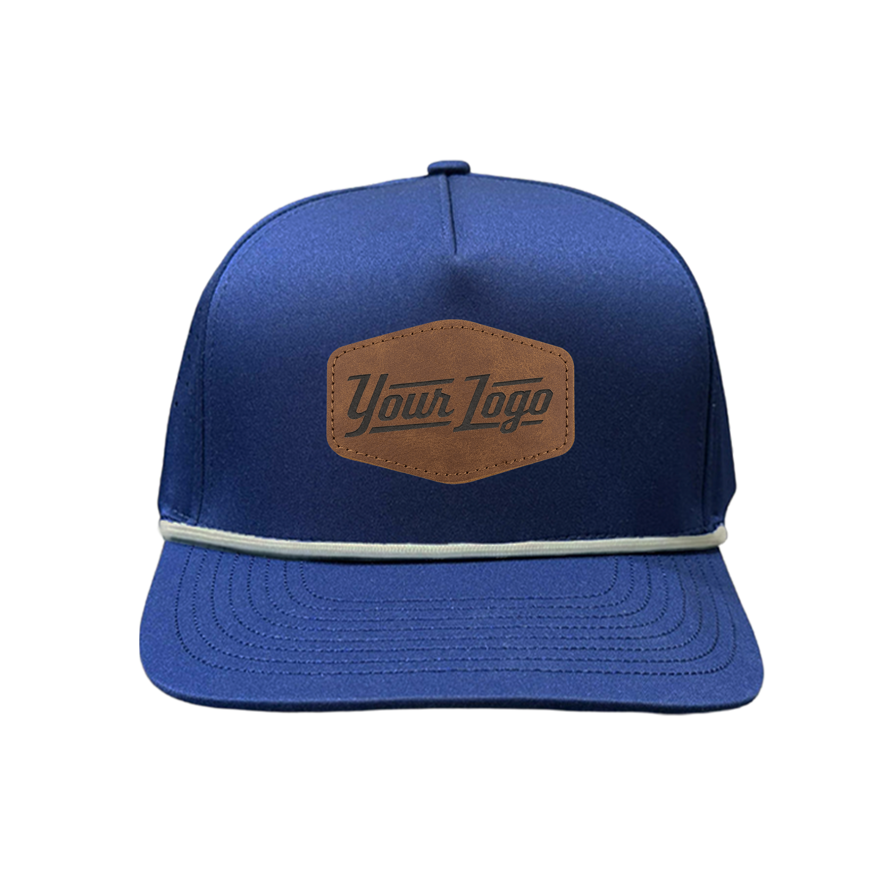 Hydro Series - Navy with White Rope - Performance 5-Panel Hat - CUSTOM