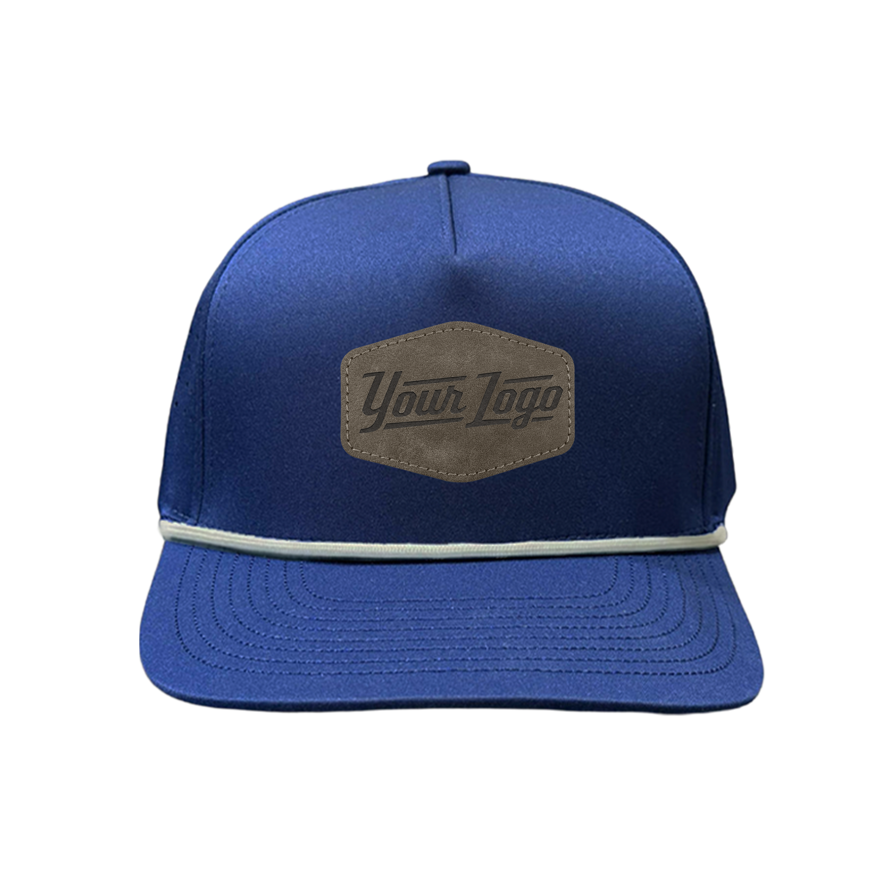 Hydro Series - Navy with White Rope - Performance 5-Panel Hat - CUSTOM