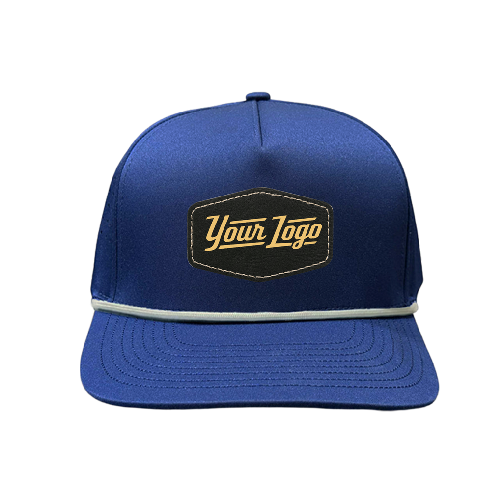 Hydro Series - Navy with White Rope - Performance 5-Panel Hat - CUSTOM