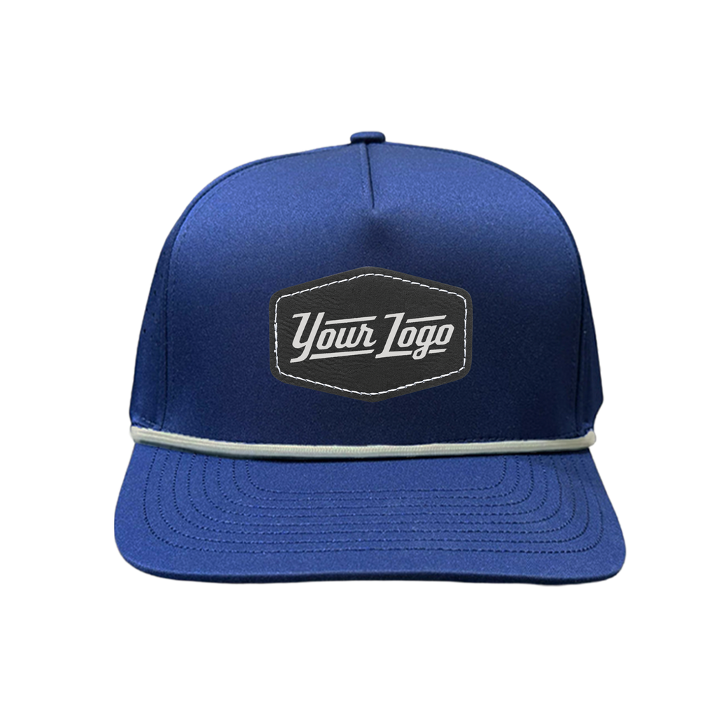 Hydro Series - Navy with White Rope - Performance 5-Panel Hat - CUSTOM
