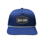 Hydro Series - Navy with White Rope - Performance 5-Panel Hat - CUSTOM
