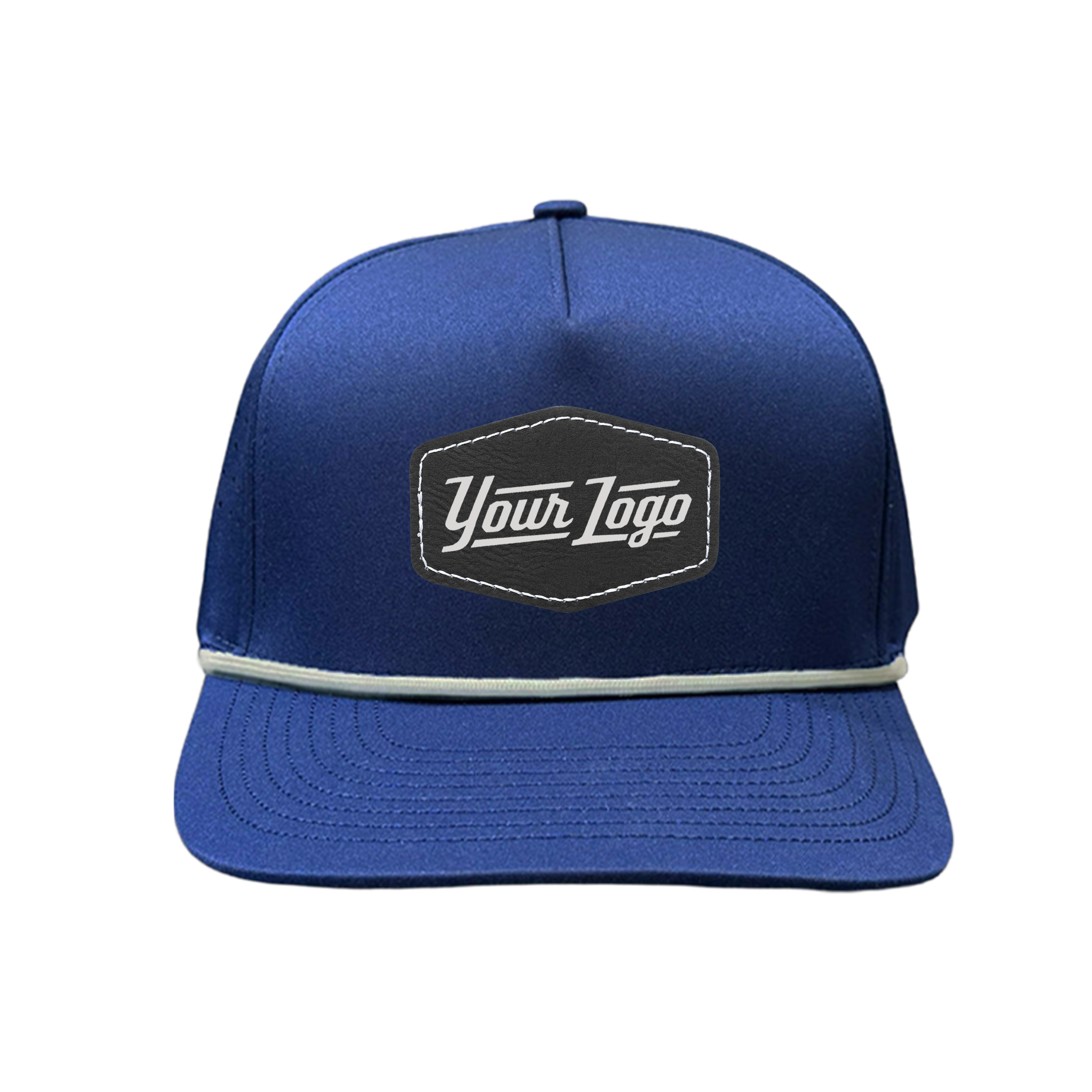 Hydro Series - Navy with White Rope - Performance 5-Panel Hat - CUSTOM