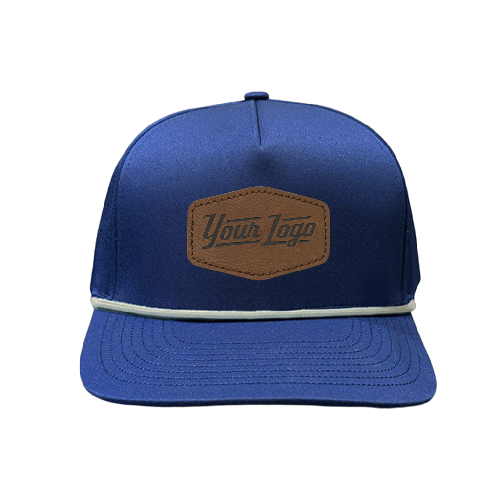 Hydro Series - Navy with White Rope - Performance 5-Panel Hat - CUSTOM