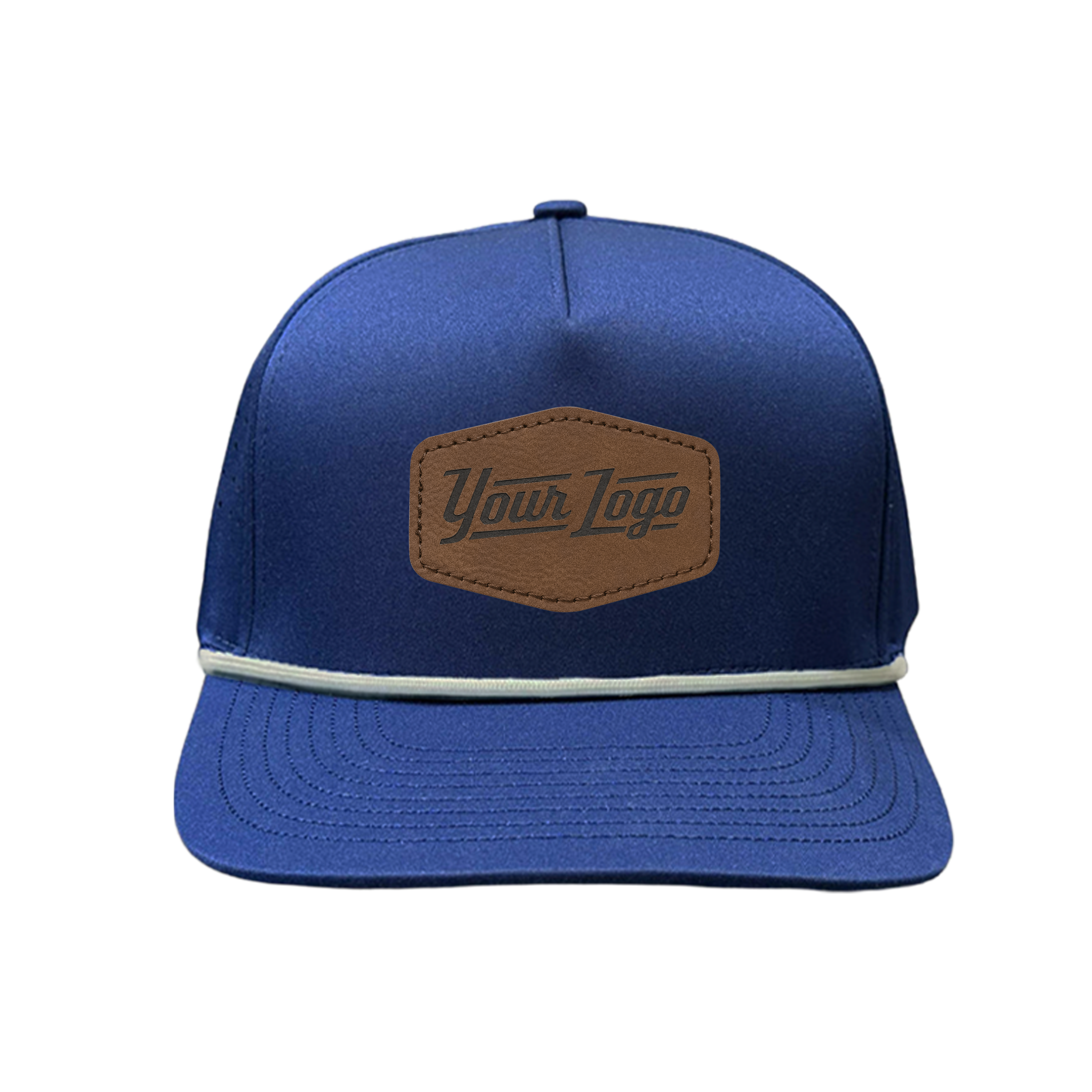 Hydro Series - Navy with White Rope - Performance 5-Panel Hat - CUSTOM