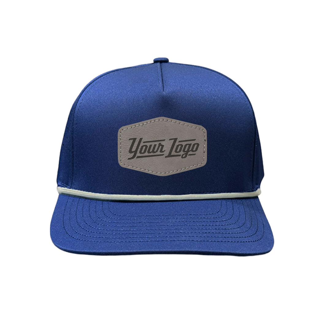 Hydro Series - Navy with White Rope - Performance 5-Panel Hat - CUSTOM