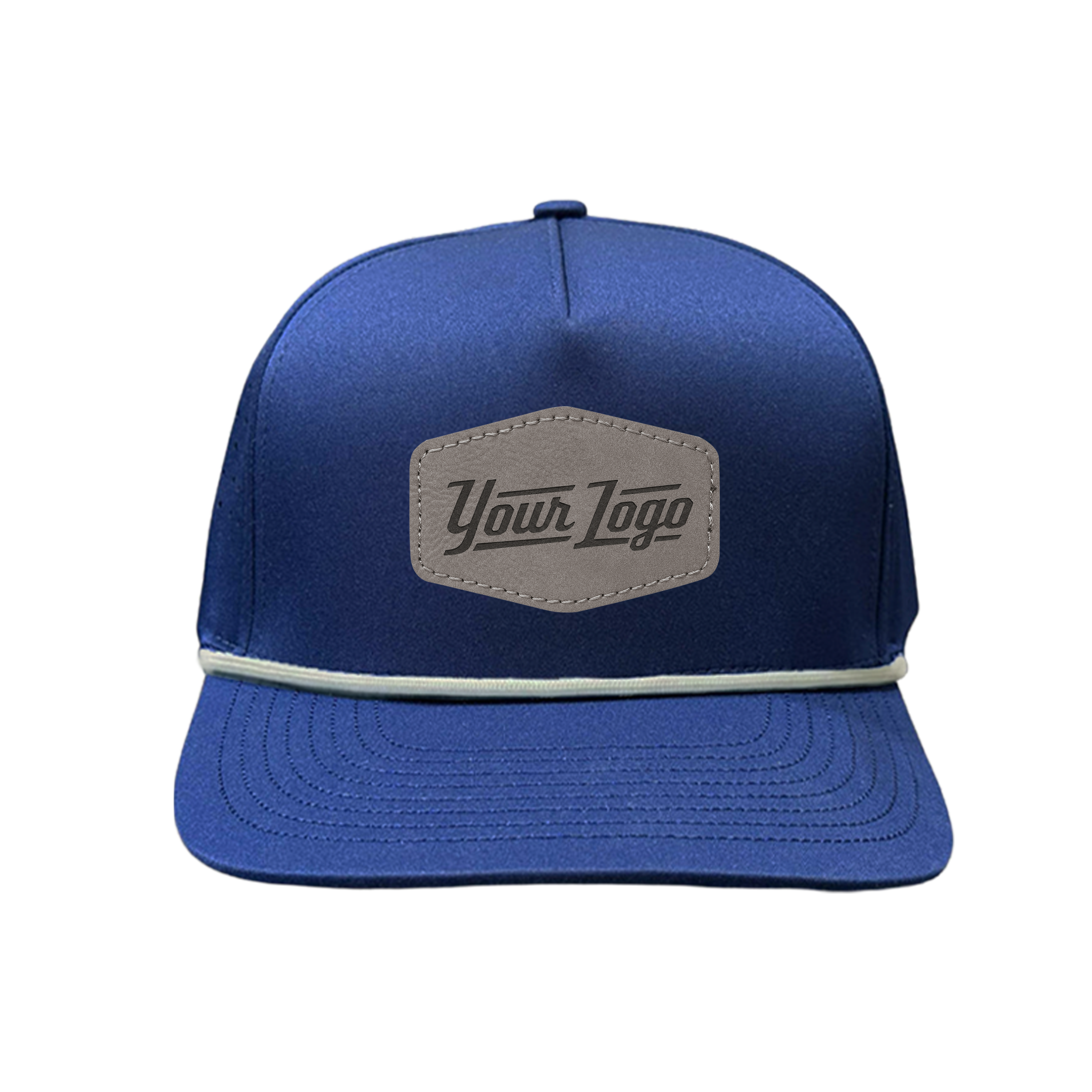 Hydro Series - Navy with White Rope - Performance 5-Panel Hat - CUSTOM