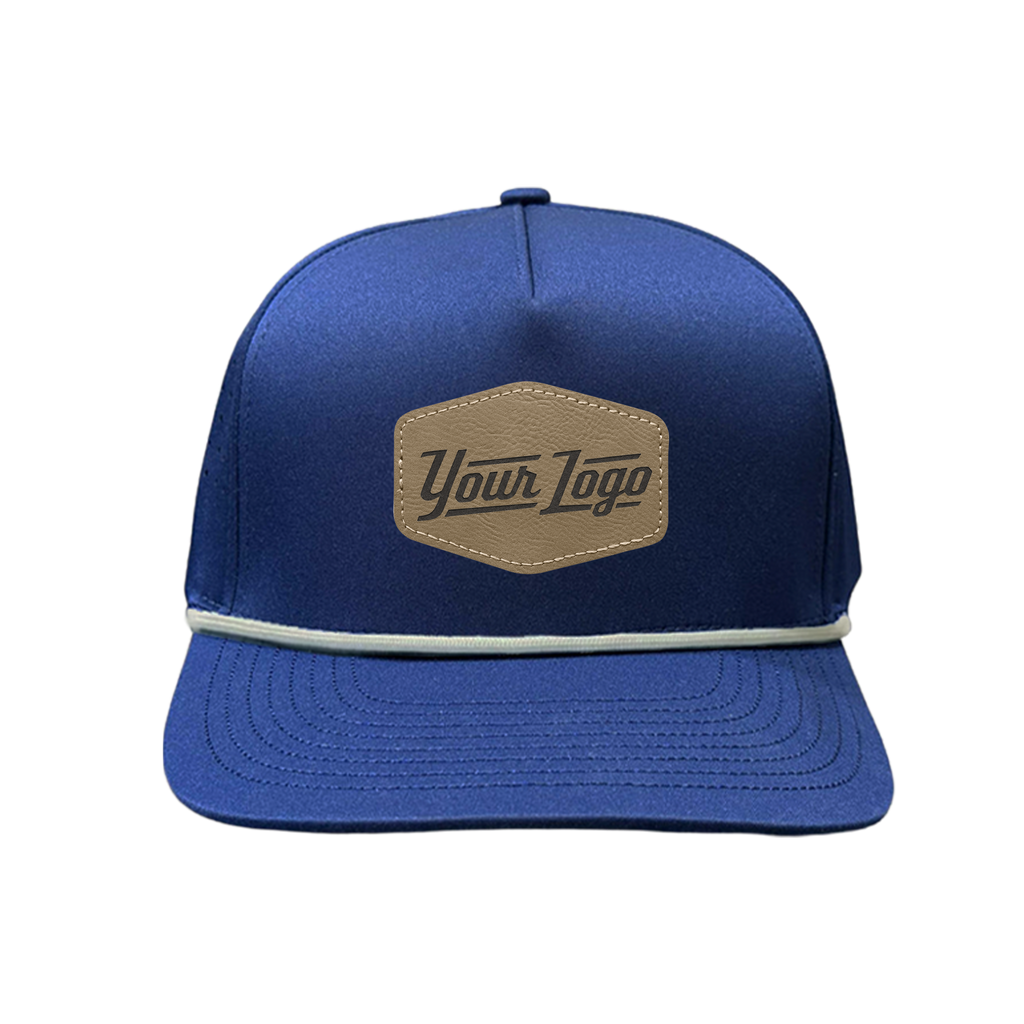 Hydro Series - Navy with White Rope - Performance 5-Panel Hat - CUSTOM