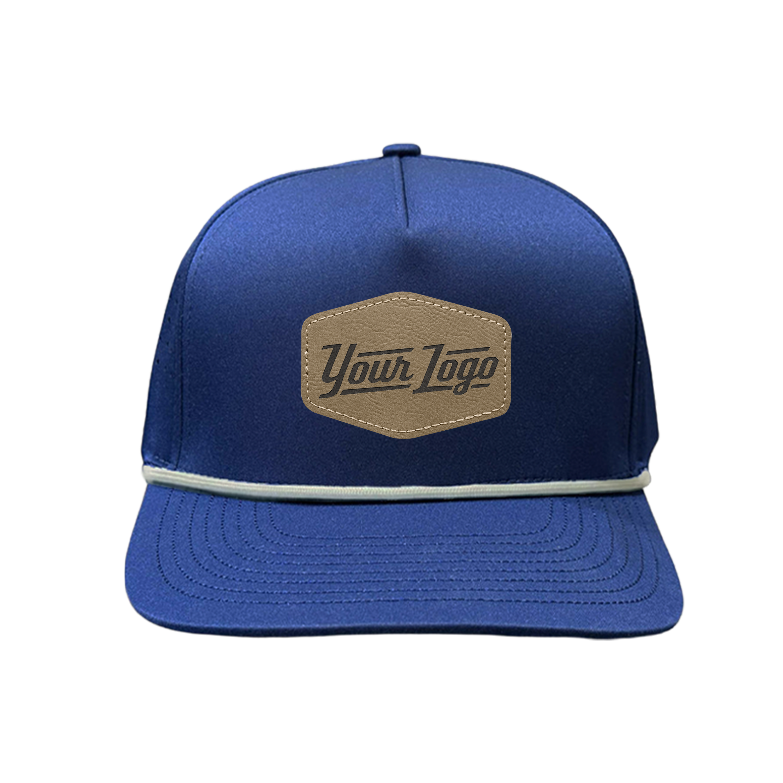 Hydro Series - Navy with White Rope - Performance 5-Panel Hat - CUSTOM