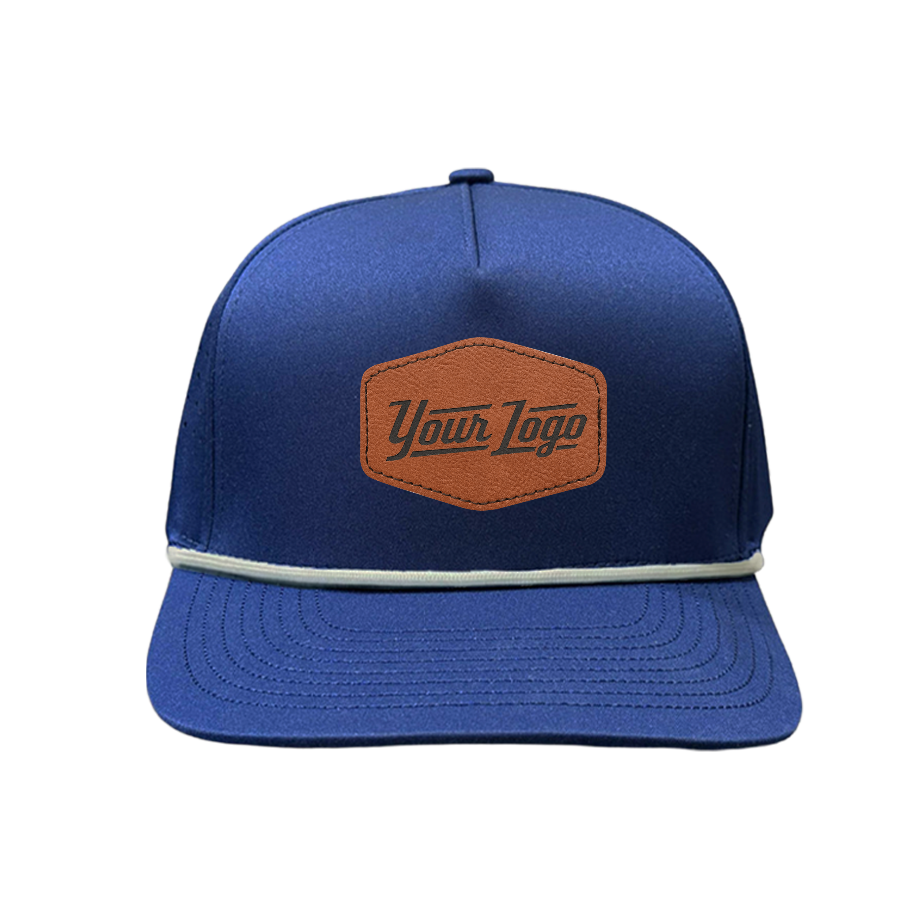 Hydro Series - Navy with White Rope - Performance 5-Panel Hat - CUSTOM