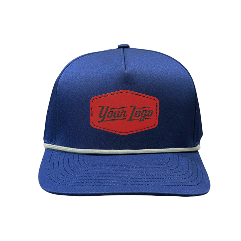 Hydro Series - Navy with White Rope - Performance 5-Panel Hat - CUSTOM