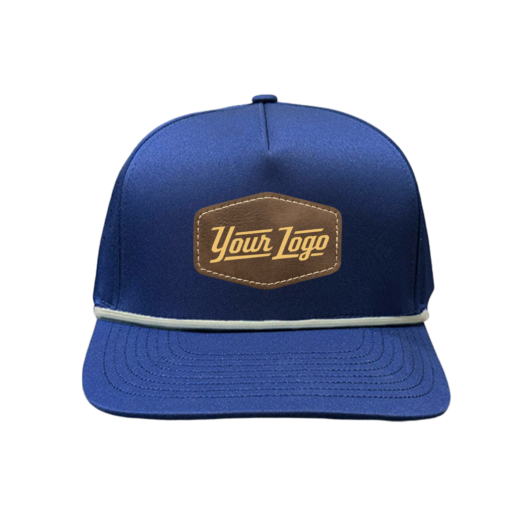 Hydro Series - Navy with White Rope - Performance 5-Panel Hat - CUSTOM