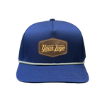 Hydro Series - Navy with White Rope - Performance 5-Panel Hat - CUSTOM