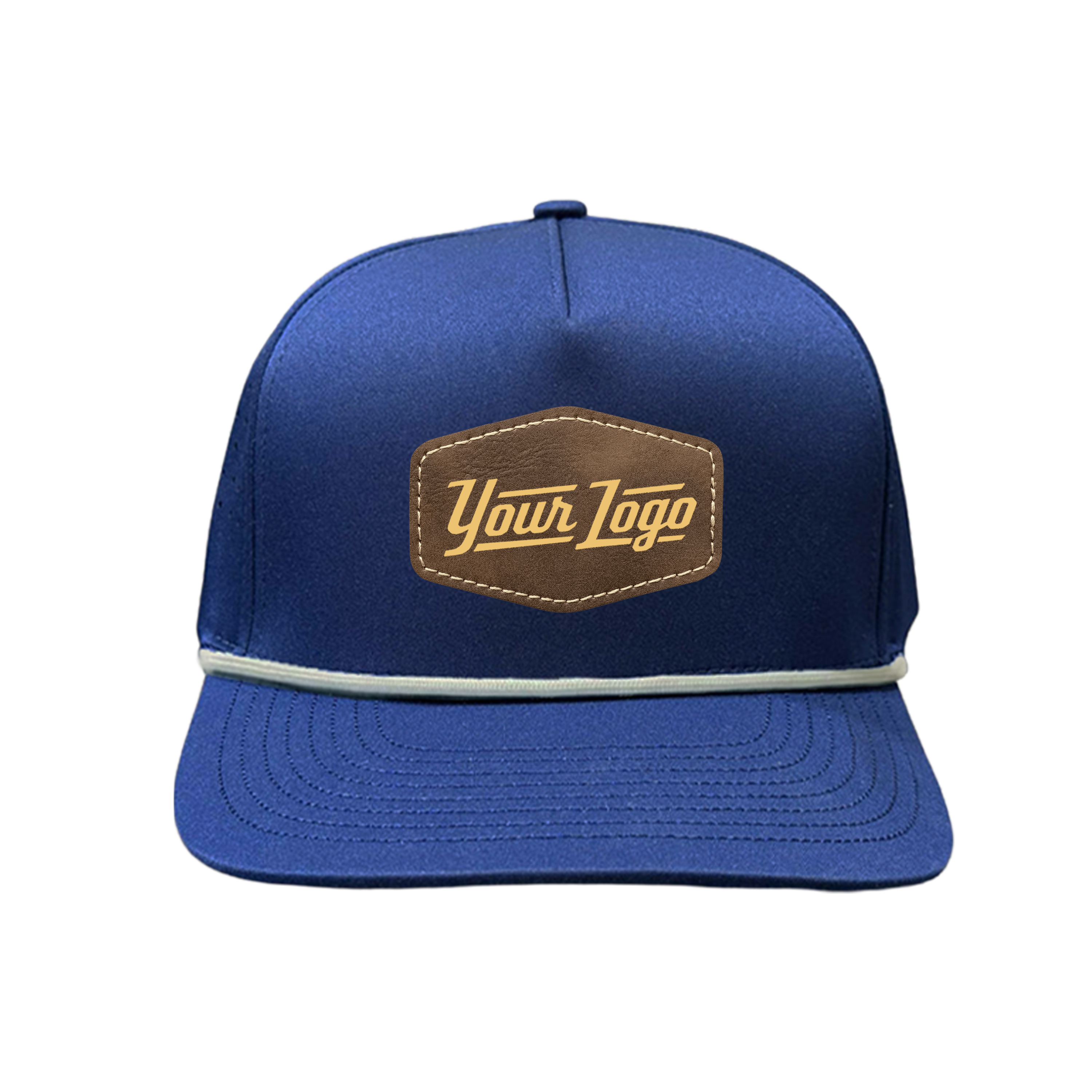 Hydro Series - Navy with White Rope - Performance 5-Panel Hat - CUSTOM