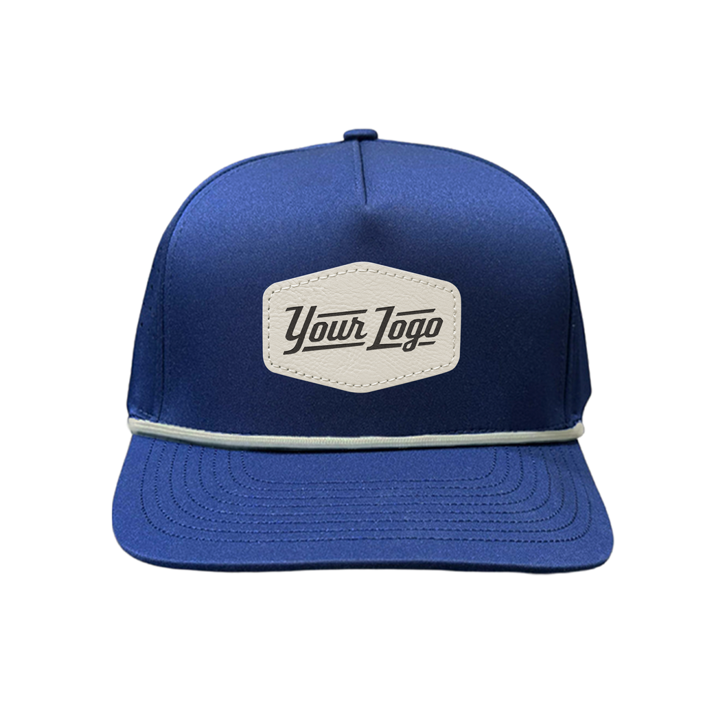 Hydro Series - Navy with White Rope - Performance 5-Panel Hat - CUSTOM