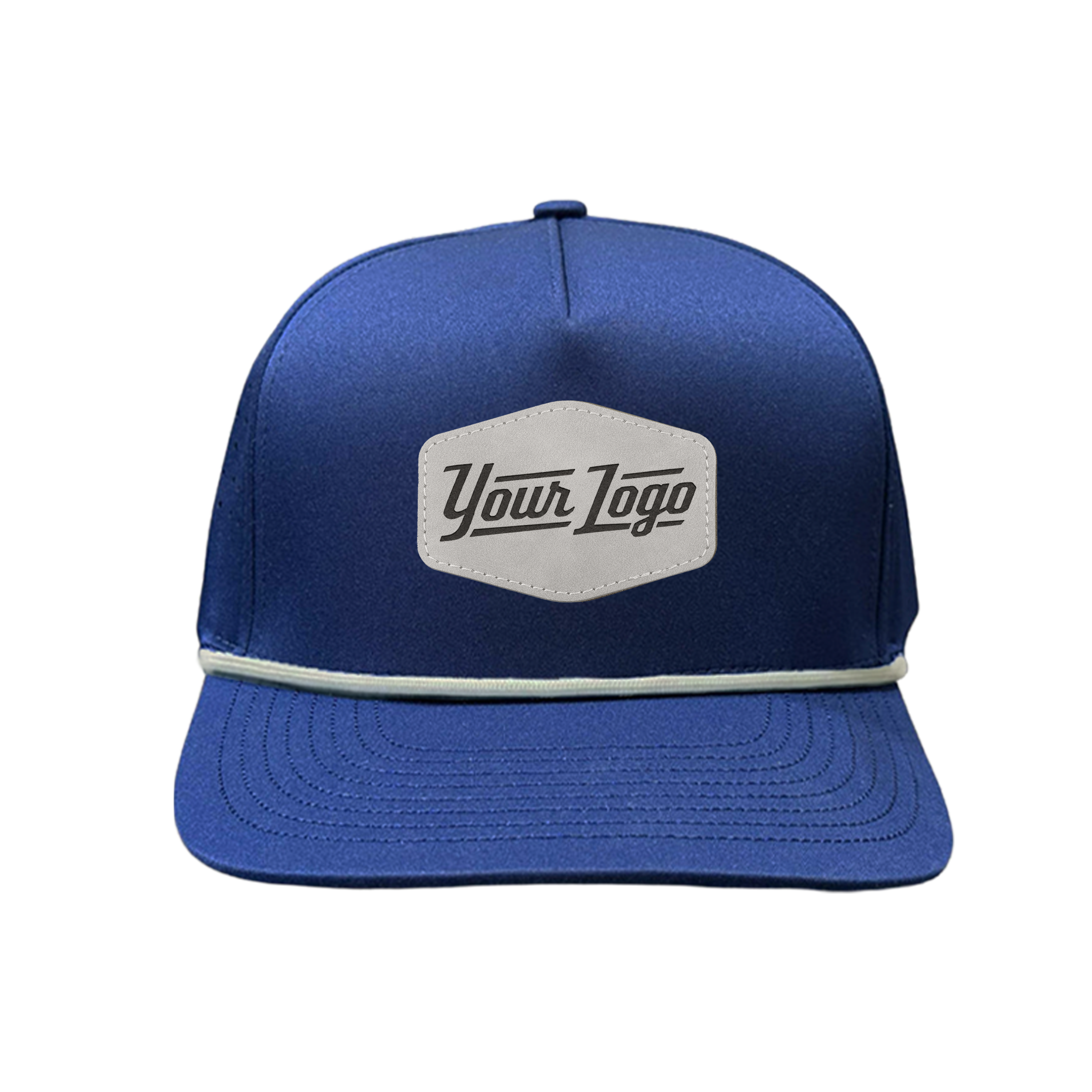 Hydro Series - Navy with White Rope - Performance 5-Panel Hat - CUSTOM