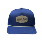 Hydro Series - Navy with White Rope - Performance 5-Panel Hat - CUSTOM