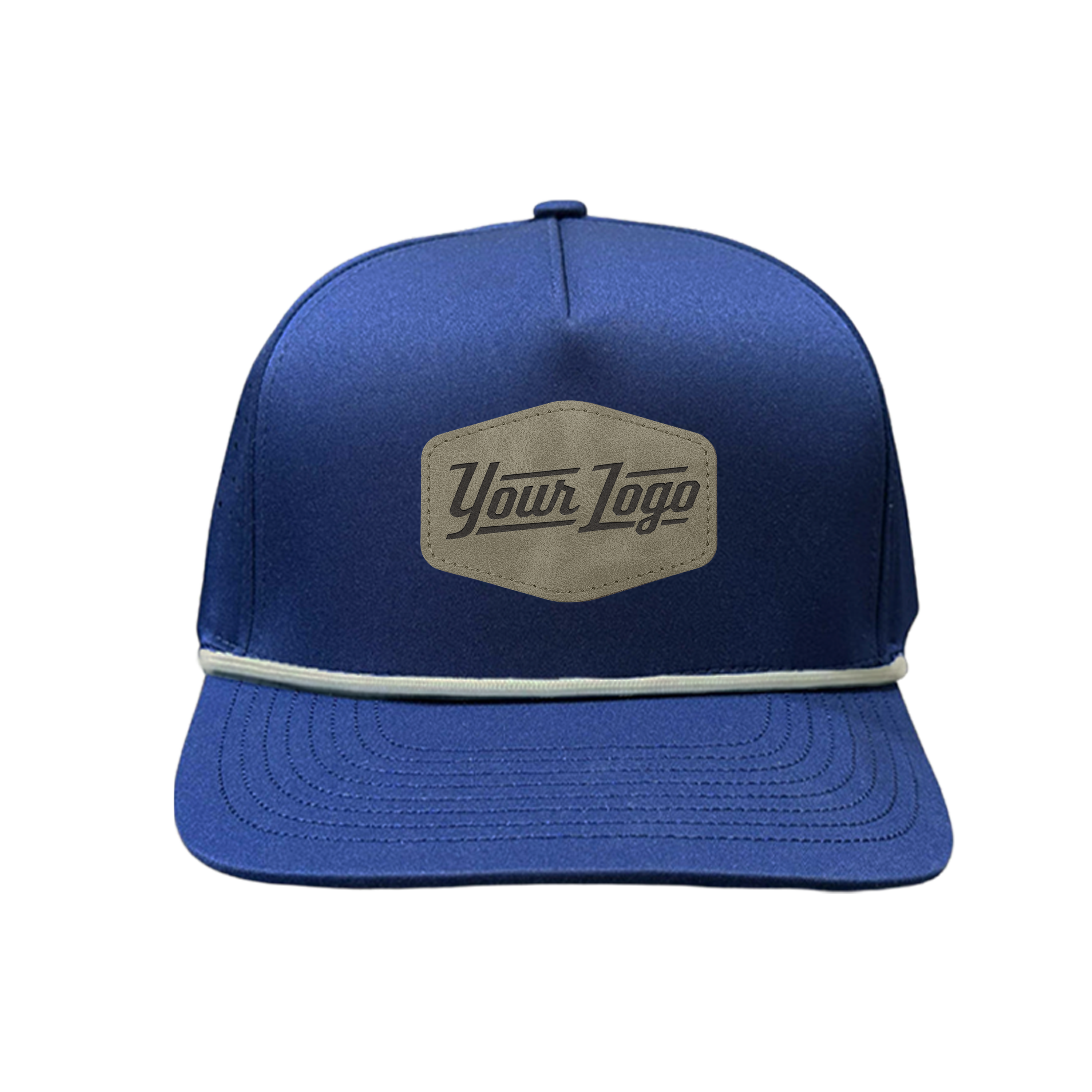 Hydro Series - Navy with White Rope - Performance 5-Panel Hat - CUSTOM