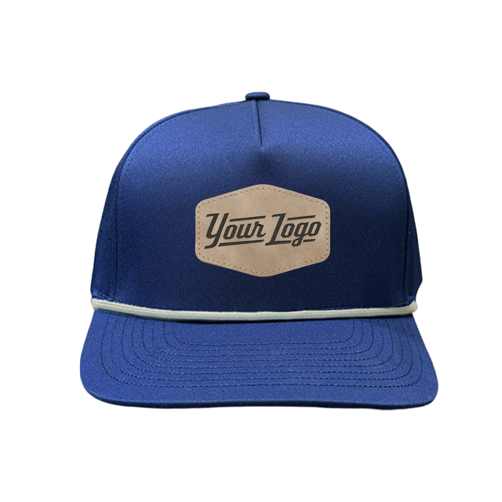 Hydro Series - Navy with White Rope - Performance 5-Panel Hat - CUSTOM