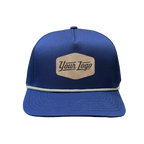Hydro Series - Navy with White Rope - Performance 5-Panel Hat - CUSTOM