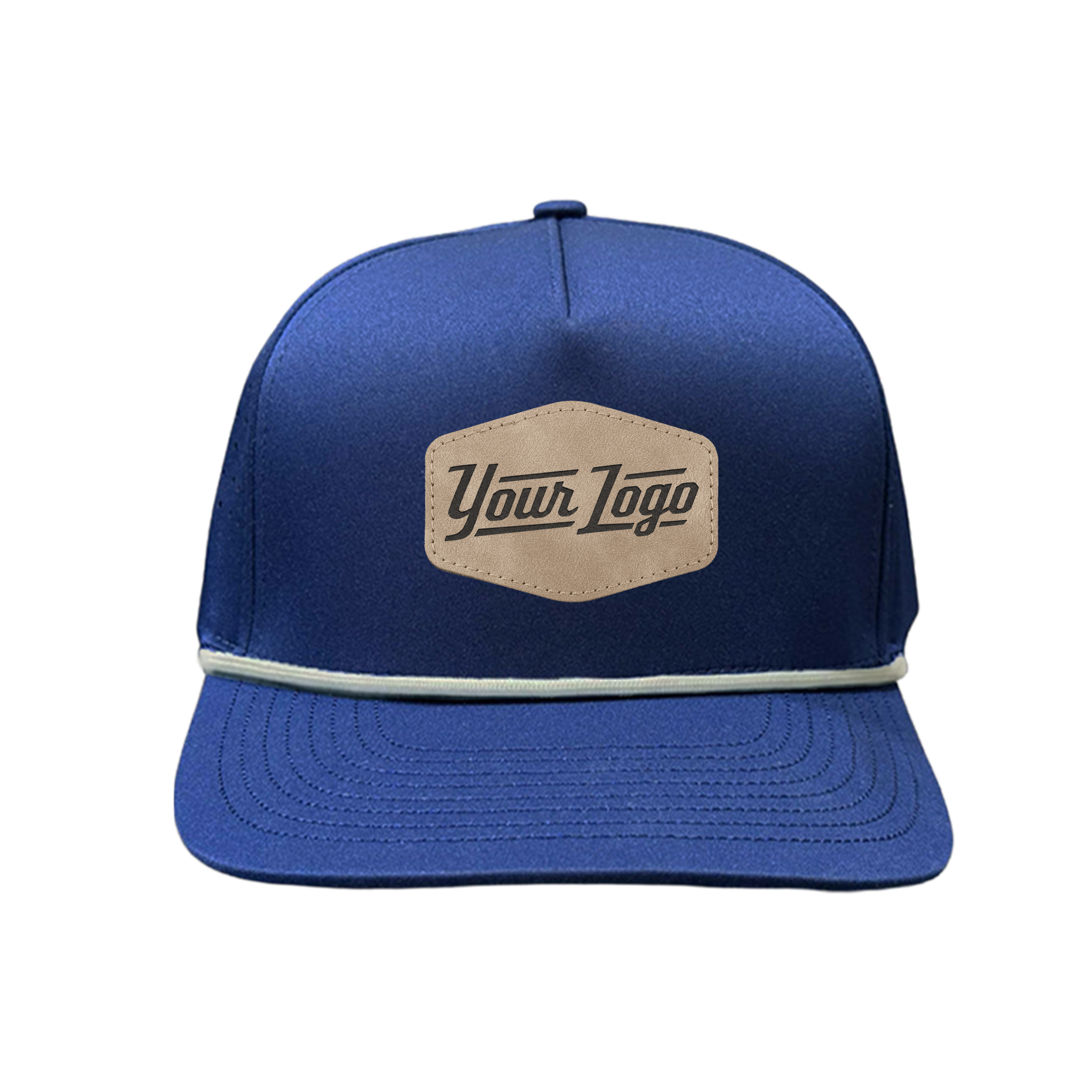 Hydro Series - Navy with White Rope - Performance 5-Panel Hat - CUSTOM
