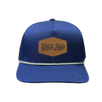 Hydro Series - Navy with White Rope - Performance 5-Panel Hat - CUSTOM