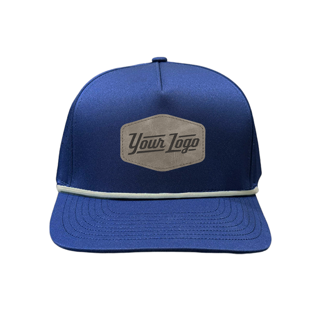 Hydro Series - Navy with White Rope - Performance 5-Panel Hat - CUSTOM