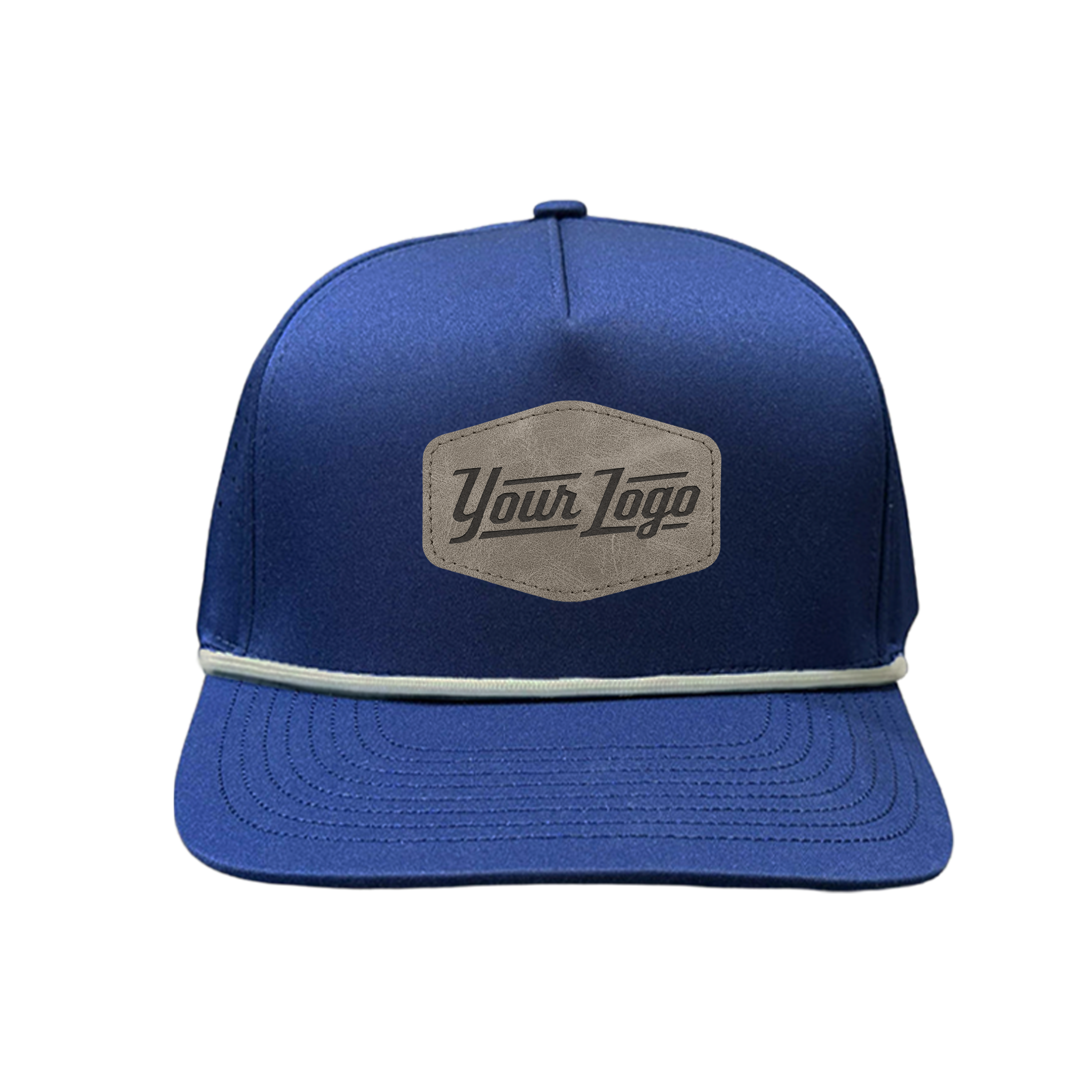 Hydro Series - Navy with White Rope - Performance 5-Panel Hat - CUSTOM